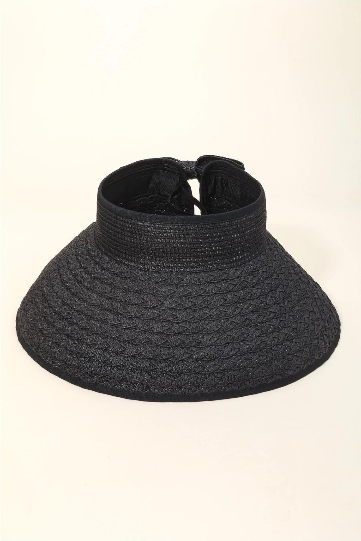 black straw visor hat 