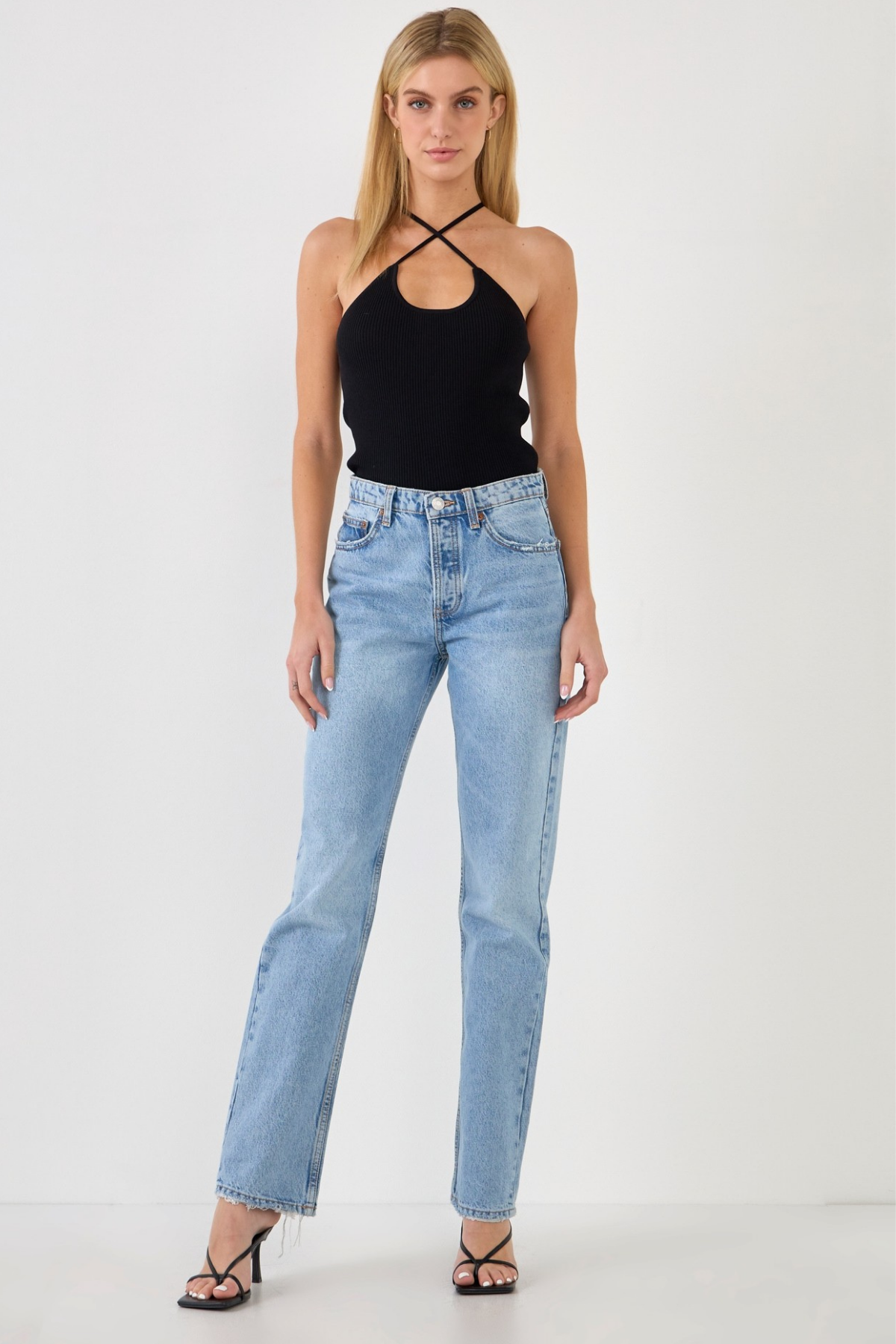black rib tank criss crossover