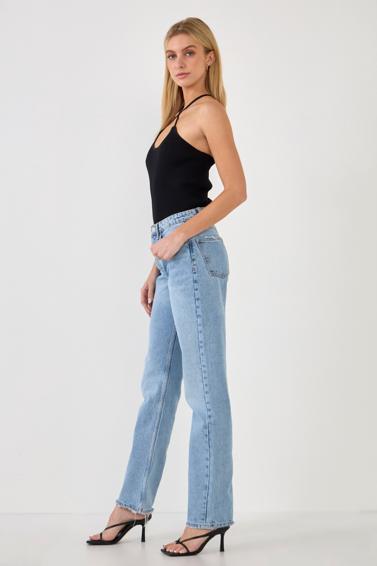 black rib tank criss crossover