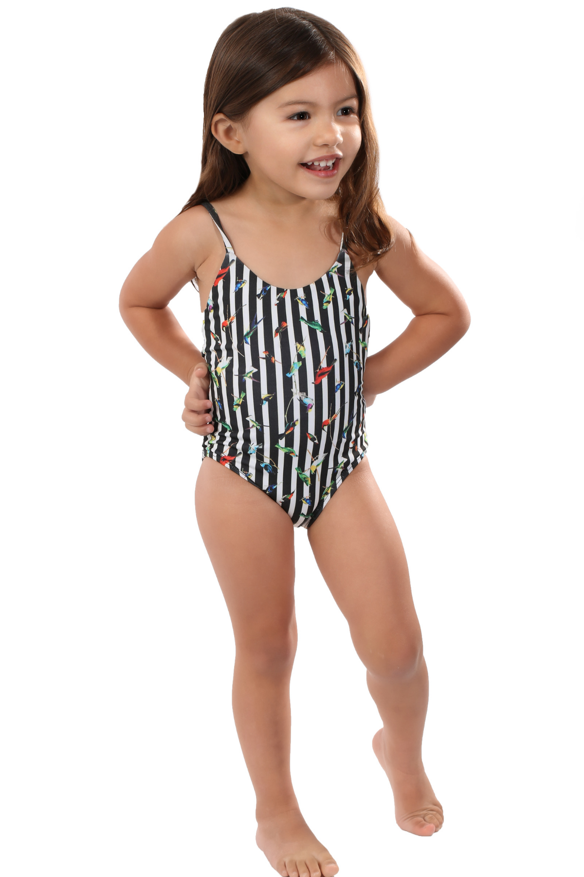 Kids One Piece Swimsuit. Ties in the Back
