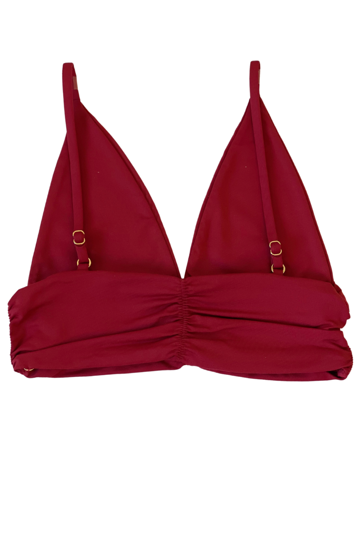 burgundy triangle supportive bikini top