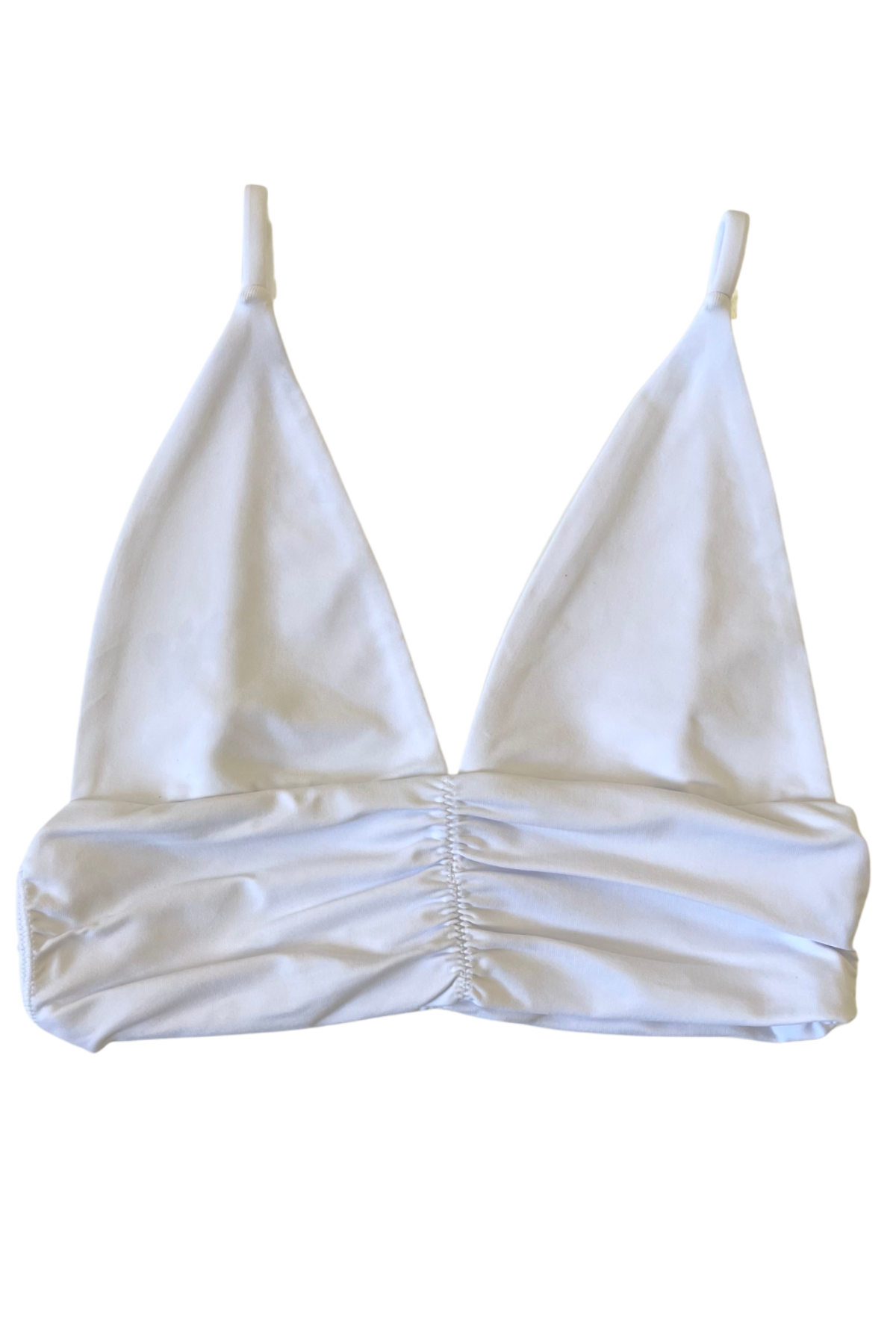 rushing supportive white bikini top