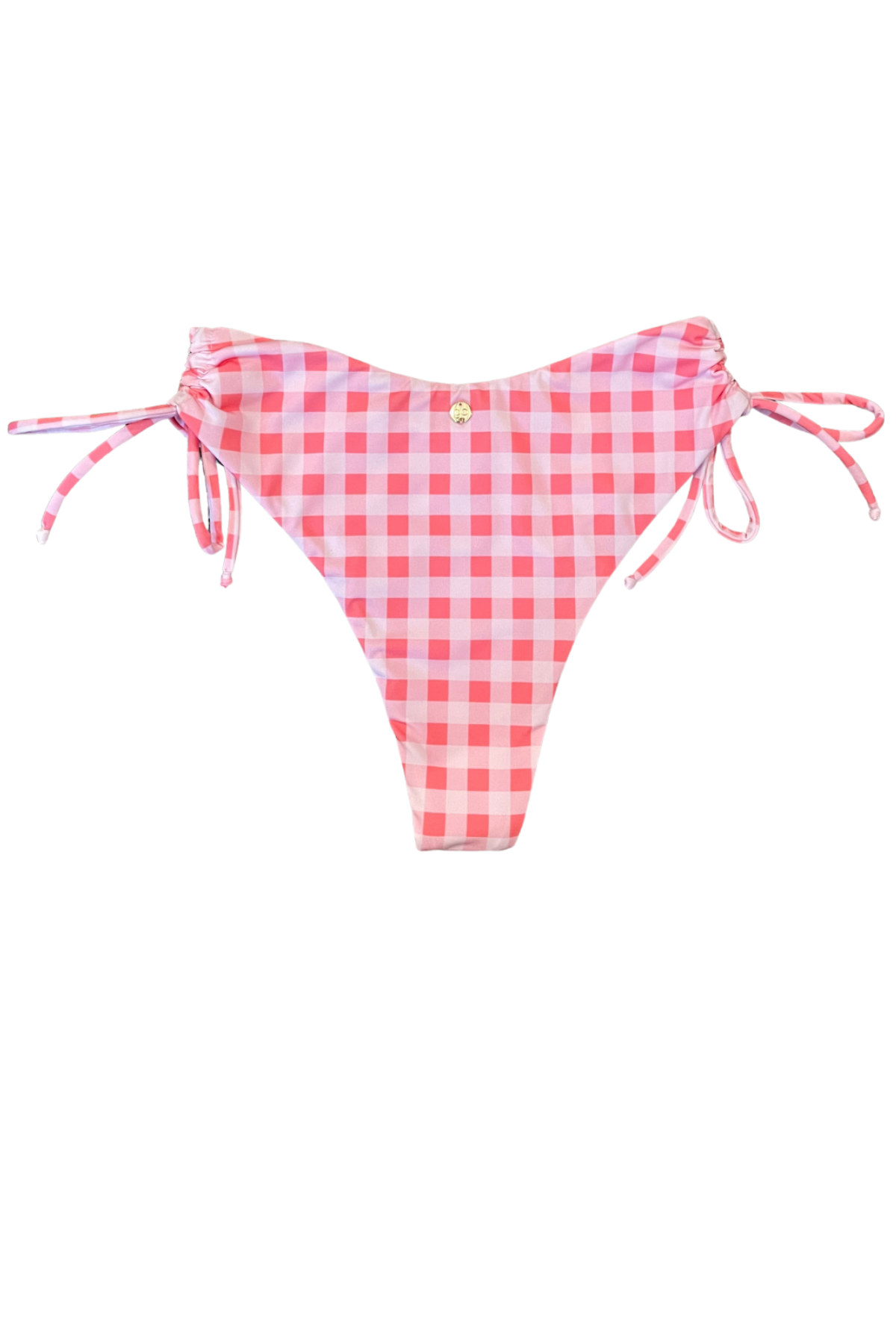 Brazilian gingham bikini bottom scrunch sides