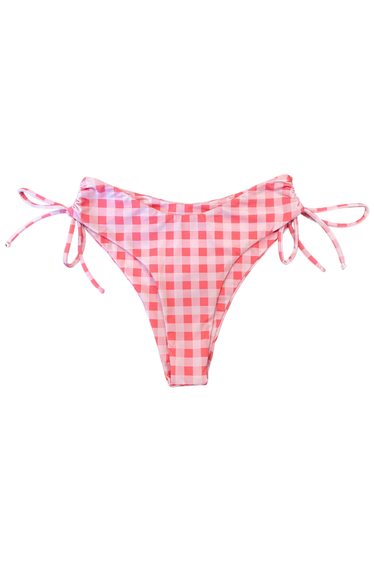 Brazilian gingham bikini bottom scrunch sides
