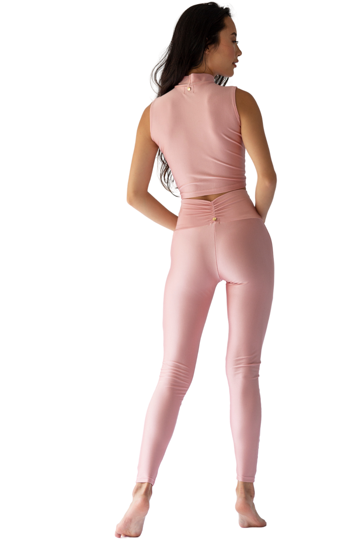 high waist long activewear legging v scrunch waistband