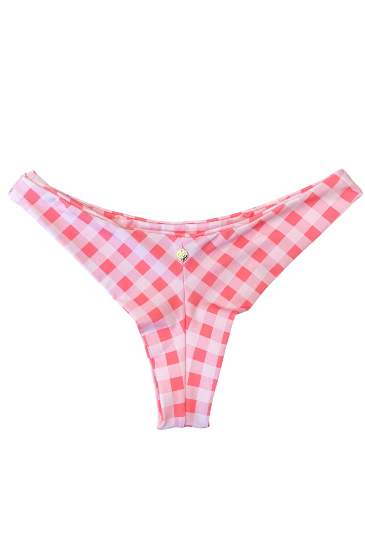 brazilian gingham bikini bottom invisible finish
