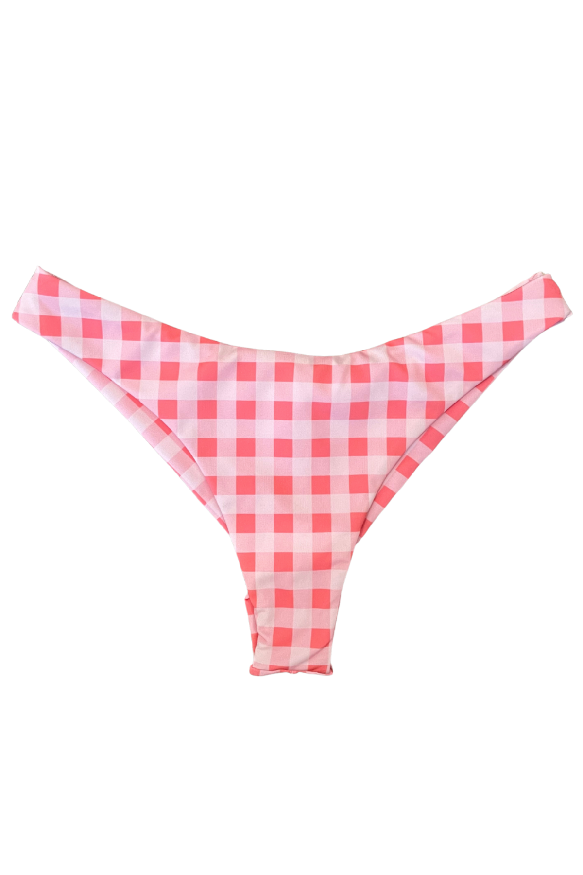 brazilian gingham bikini bottom invisible finish
