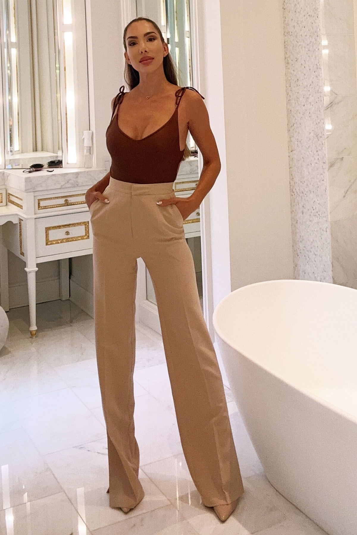 KERSTIE BEIGE Tailored Trouser Pant