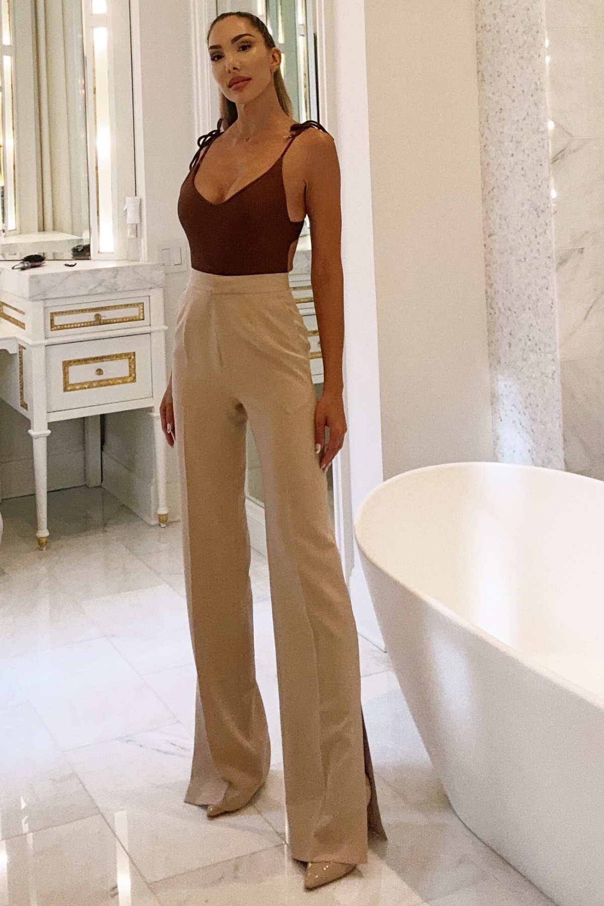 KERSTIE BEIGE Tailored Trouser Pant