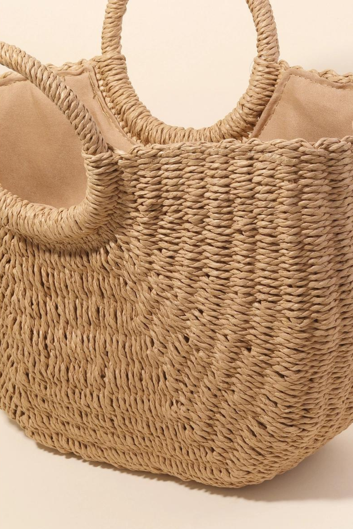 natural half moon beach tote bag