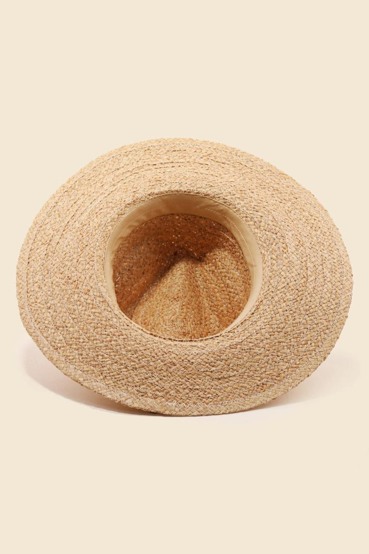 tan natural sun hat flat brim 