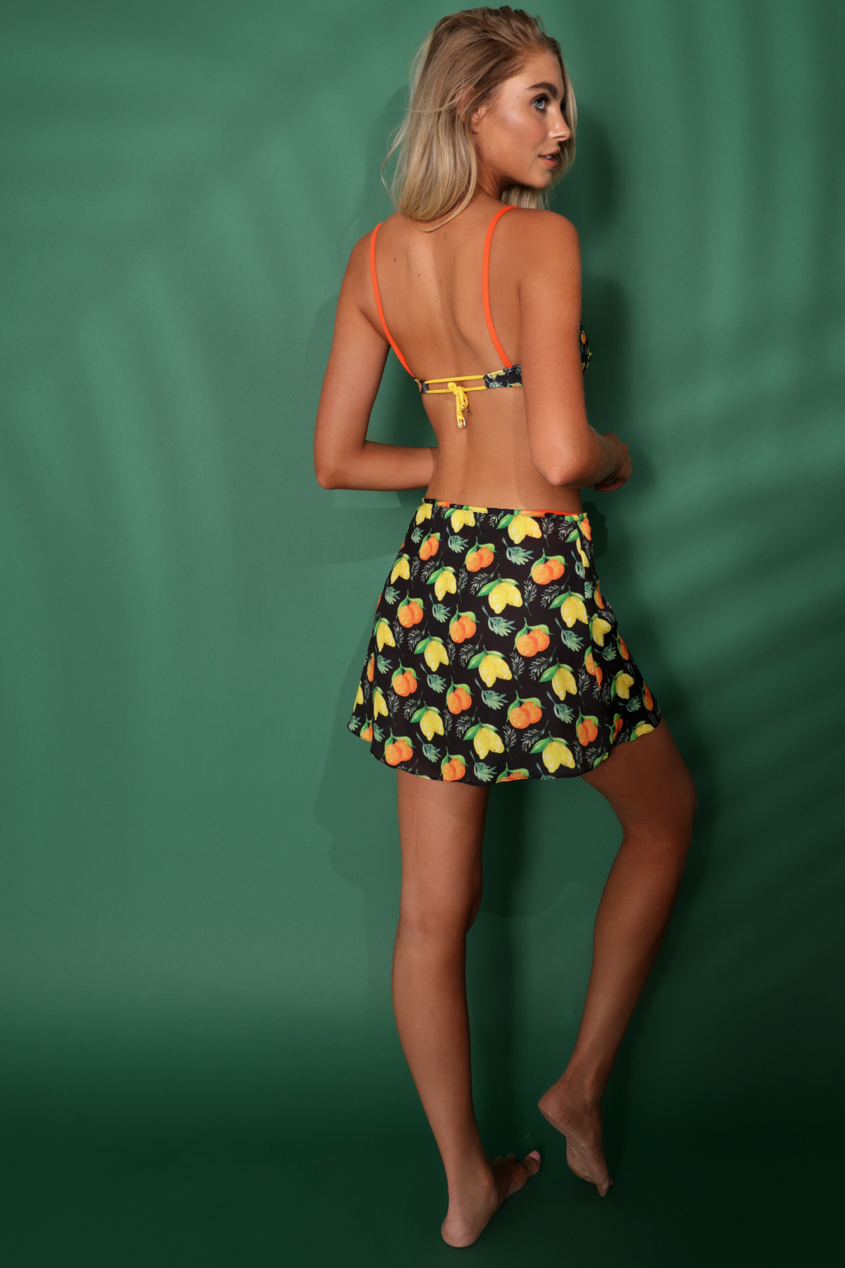 fruit print beachwear skirt