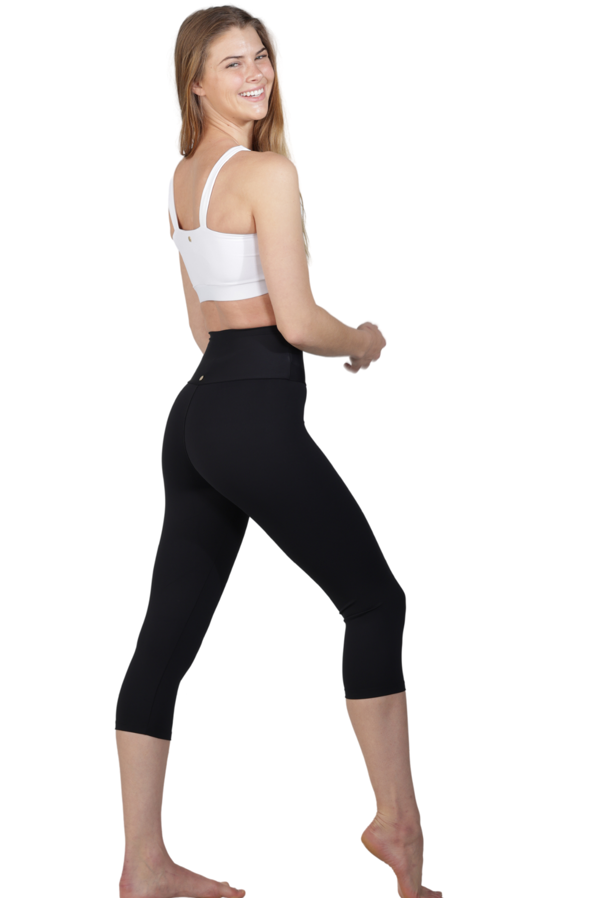 black high waist cellulite reducing cropped legging