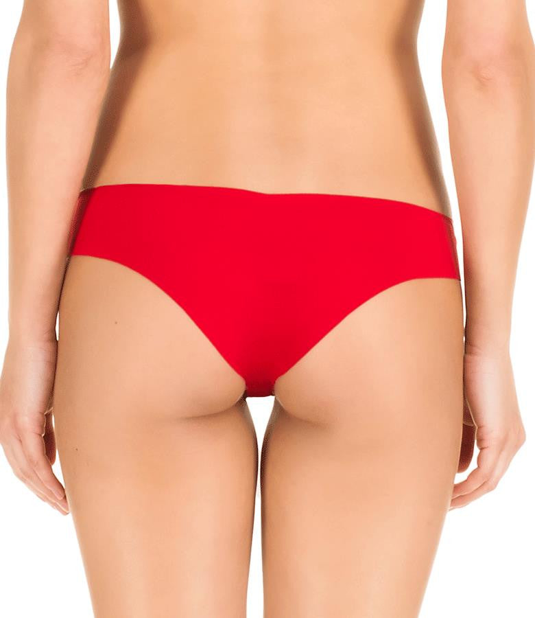 Red Brazilian Seamless Panty with Lace Detail